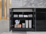 NewAge Outdoor Kitchens Aluminum 6-Piece Cabinet Set with Sink, Bar, Grill Cabinet, Platinum Grill, Countertop and Glass Door Fridge-71494-Garage Giant 