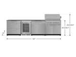 NewAge Outdoor Kitchens Stainless Steel 7-Piece Cabinet Set with 3-Drawer, Bar, Grill Cabinet, Platinum Grill, Countertop, and Fridge-71944-Garage Giant 