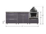 NewAge Outdoor Kitchens Aluminum 5-Piece Cabinet Set With Casters and 3 Drawer, Bar, Kamado Cabinet, Kamado, Countertop-72677-Garage Giant 