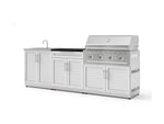 NewAge Outdoor Kitchens Stainless-Steel 5-Piece Cabinet Set with Bar, Sink, Grill Cabinet, Performance Grill, and Countertop-73398-Garage Giant 
