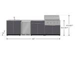 NewAge Outdoor Kitchens Aluminum 6-Piece Cabinet Set with Sink, Bar, Grill Cabinet, Performance Grill, Countertop and Fridge-66314-Garage Giant 