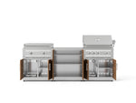 NewAge Outdoor Kitchens Stainless-Steel Louvered Doors 6-Piece Cabinet Set with Base, Grill Cabinet, Platinum Griddle and Countertop-74977-Garage Giant 