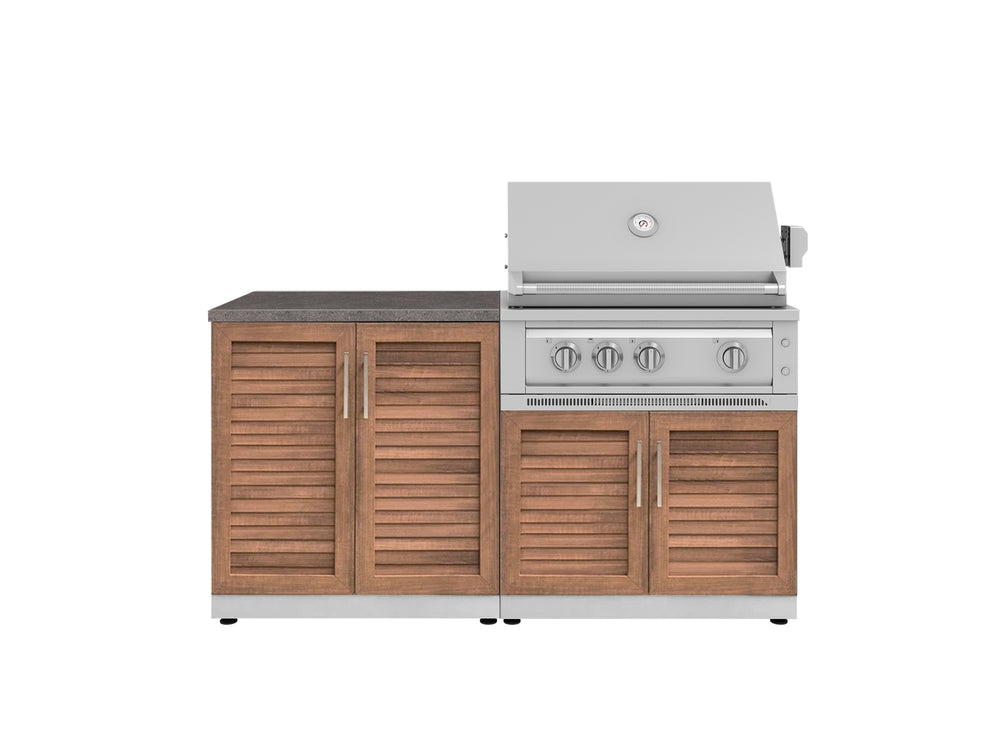 NewAge Outdoor Kitchens Stainless Steel 4-Piece Cabinet Set with 2 Door, Grill Cabinet, Platinum Grill, and Countertop-71820-Garage Giant