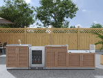 NewAge Outdoor Kitchens Stainless Steel 4-Piece Cabinet Set with Sink, Bar, Grill Cabinet and Fridge-66384-Garage Giant 