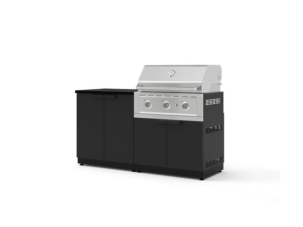 NewAge Outdoor Kitchens Stainless-Steel 4-Piece Cabinet Set with Base, Grill Cabinet, Performance Grill, and Countertop-73459-Garage Giant