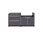 NewAge Outdoor Kitchens Aluminum 2-Piece Cabinet set with 3 Drawer and Grill Cabinet-67590-Garage Giant 