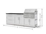 NewAge Outdoor Kitchens Stainless-Steel 5-Piece Cabinet Set with with 3-Drawer, Bar, Grill Cabinet, Platinum Grill and Countertop-73330-Garage Giant 