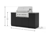 NewAge Outdoor Kitchens Outdoor Grill Island Stainless-Steel 5-Piece Cabinet Set with Sink, 1 Door, Grill Cabinet, Platinum Grill and Stainless Steel Countertop 