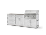 NewAge Outdoor Kitchens Stainless-Steel 5-Piece Cabinet Set with 3-Drawer, Bar, Grill Cabinet, Performance Grill and Countertop-73364-Garage Giant 