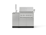 NewAge Outdoor Kitchens Outdoor Grill Island Stainless-Steel 3-Piece Cabinet Set with Sink, Grill Cabinet and Platinum Grill-75352-Garage Giant 