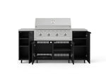 NewAge Outdoor Kitchens Outdoor Grill Island Stainless-Steel 6-Piece Cabinet Set with Casters and 1 Door, Grill Cabinet, Performance Grill, Countertops 