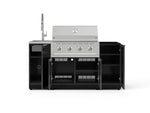 NewAge Outdoor Kitchens Outdoor Grill Island Aluminum 5-Piece Cabinet Set with Sink, 1 Door, Grill Cabinet, Performance Grill and Stainless Steel Countertop - (Natural Gas) 