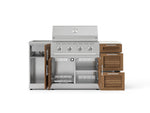 NewAge Outdoor Kitchens Outdoor Grill Island Stainless-Steel Louvered Doors 5-Piece Cabinet Set with Sink, 3 Drawer, Grill Cabinet, Performance Grill and Stainless Steel Countertop - (Natural Gas) 