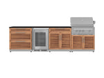 NewAge Outdoor Kitchens Stainless Steel 7-Piece Cabinet Set with 3-Drawer, Bar, Grill Cabinet, Platinum Grill, Countertop, and Fridge-71895-Garage Giant 