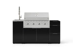 NewAge Outdoor Kitchens Outdoor Grill Island Aluminum 5-Piece Cabinet Set with Sink, 3 Drawer, Grill Cabinet, Performance Grill and Stainless Steel Countertop - (Liquid Propane) 