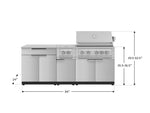 NewAge Outdoor Kitchens Stainless Steel 6-Piece Cabinet Set with Platinum Grill, Dual Side Burner, Bar and Grill Cabinet and Stainless Steel Countertop.-71549-Garage Giant 