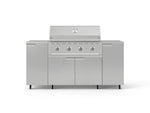 NewAge Outdoor Kitchens Outdoor Grill Island Stainless-Steel 6-Piece Cabinet Set with Casters and 1 Door, Grill Cabinet, Performance Grill, Countertops-74898-Garage Giant 