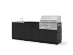 NewAge Outdoor Kitchens Stainless-Steel 5-Piece Cabinet Set with Bar, Sink, Grill Cabinet, Performance Grill, and Countertop-73384-Garage Giant 