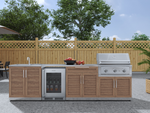 NewAge Outdoor Kitchens Stainless Steel 6-Piece Cabinet Set with Sink, Bar, Grill Cabinet, Performance Grill, Countertop and Fridge-66385-Garage Giant 
