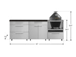 NewAge Outdoor Kitchens Stainless Steel 5-Piece Cabinet Set With Casters and 3 Drawer, Bar, Kamado, Kamado Cabinet, Countertop-72685-Garage Giant 