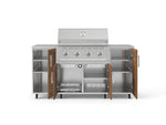 NewAge Outdoor Kitchens Outdoor Grill Island Stainless-Steel Louvered Doors 6-Piece Cabinet Set with Casters and 1 Door, Grill Cabinet, Performance Grill, Countertops-74903-Garage Giant 