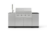 NewAge Outdoor Kitchens Outdoor Grill Island Stainless-Steel 5-Piece Cabinet Set with Sink, 1 Door, Grill Cabinet, Performance Grill and Stainless Steel Countertop - (Liquid Propane) 