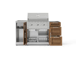 NewAge Outdoor Kitchens Outdoor Grill Island Stainless-Steel Louvered Doors 5-Piece Cabinet Set with Sink, 3 Drawer, Grill Cabinet, Performance Grill and Stainless Steel Countertop - (Liquid Propane) 
