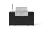 NewAge Outdoor Kitchens Outdoor Grill Island Stainless-Steel 5-Piece Cabinet Set with Sink, 3 Drawer, Grill Cabinet, Performance Grill and Stainless Steel Countertop - (Natural Gas) 
