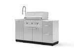 NewAge Outdoor Kitchens Outdoor Grill Island Stainless-Steel 5-Piece Cabinet Set with Sink, 3 Drawer, Grill Cabinet, Performance Grill and Stainless Steel Countertop - (Natural Gas) | Garage Giant 