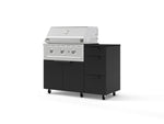 NewAge Outdoor Kitchens Outdoor Grill Island Stainless-Steel 4-Piece Cabinet Set with Casters and 3-Drawer, Grill Cabinet, Performance Grill and Dekton in Sirius Countertop - (Liquid Propane) | Garage Giant 
