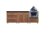 NewAge Outdoor Kitchens Stainless Steel 5-Piece Cabinet Set With Casters and 3 Drawer, Bar, Kamado, Kamado Cabinet, Countertop-72697-Garage Giant 