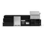 NewAge Outdoor Kitchens Aluminum 7-Piece Cabinet Set with 3-Drawer, Bar, Grill Cabinet, Platinum Grill, Countertops and Stainless Steel Door Fridge-73575-Garage Giant 