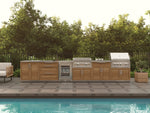 NewAge Outdoor Kitchens Stainless-Steel Louvered Doors 4-Piece Cabinet Set with Base, Grill Cabinet, Platinum Griddle and Countertop-75100-Garage Giant 