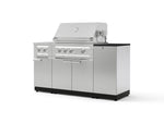NewAge Outdoor Kitchens Outdoor Grill Island Stainless-Steel 6-Piece Cabinet Set with 1-Door, Grill Cabinet, Platinum Grill, Dual Side Burner and Dekton in Sirius Countertop - (Natural Gas) | Garage Giant 