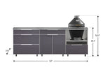 NewAge Outdoor Kitchens Aluminum 5-Piece Cabinet Set With Casters and 3 Drawer, Bar, Kamado Cabinet, Kamado, Countertop-72675-Garage Giant 
