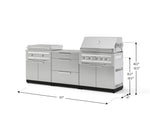 NewAge Outdoor Kitchens Stainless Steel 6-Piece Cabinet Set with 3 Drawer, Grill Cabinet, Platinum Griddle, Grill and Countertop-75146-Garage Giant 
