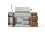 NewAge Outdoor Kitchens Outdoor Grill Island Stainless-Steel Louvered 5-Piece Cabinet Set with Sink, 3 Drawer, Grill Cabinet, Platinum Grill and Stainless Steel Countertop-75585-Garage Giant 