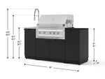 NewAge Outdoor Kitchens Outdoor Grill Island Stainless-Steel 5-Piece Cabinet Set with Sink, 1 Door, Grill Cabinet, Platinum Grill and Stainless Steel Countertop - (Natural Gas) 