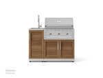 NewAge Outdoor Kitchens Outdoor Grill Island Stainless-Steel Louvered Doors 3-Piece Cabinet Set with Sink, Grill Cabinet and Performance Grill-73971-Garage Giant 