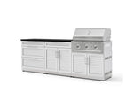 NewAge Outdoor Kitchens Stainless-Steel 5-Piece Cabinet Set with 3-Drawer, Bar, Grill Cabinet, Performance Grill and Countertop-73327-Garage Giant 