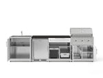 NewAge Outdoor Kitchens Stainless Steel 6-Piece Cabinet Set with Sink, Bar, Grill Cabinet, Performance Grill, Countertop and Stainless Steel Door Fridge-73761-Garage Giant 