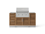 NewAge Outdoor Kitchens Outdoor Grill Island Stainless-Steel Louvered Doors 5-Piece Cabinet Set with 1 Door, 3 Drawer, Grill Cabinet and Performance Grill - (Natural Gas) 