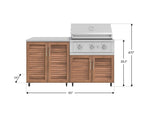 NewAge Outdoor Kitchens Stainless Steel 4-Piece Cabinet Set with Caster and 2 Door, Grill Cabinet, Performance Grill, Countertop-72537-Garage Giant 