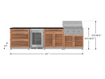 NewAge Outdoor Kitchens Stainless Steel 7-Piece Cabinet Set with 3-Drawer, Bar, Grill Cabinet, Performance Grill, Countertop, and Fridge-71886-Garage Giant 