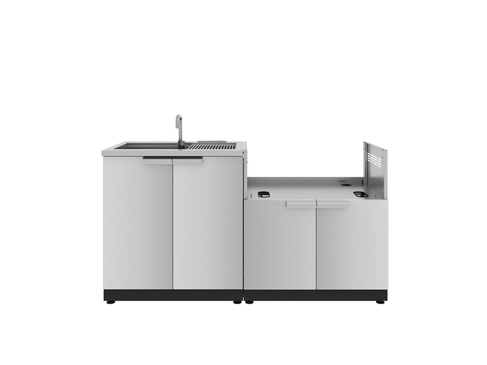 NewAge Outdoor Kitchens Stainless Steel 2-Piece Cabinet set with Sink and Grill Cabinet-67610-Garage Giant