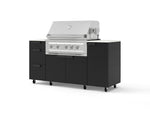 NewAge Outdoor Kitchens Outdoor Grill Island Stainless-Steel 6-Piece Cabinet Set with Casters 1 Door, 3 Drawer, Grill Cabinet, Platinum Grill and Dekton in Aeris Countertops - (Liquid Propane) | Garage Giant 