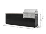 NewAge Outdoor Kitchens Aluminum 5-Piece Cabinet Set With 3 Drawer, Bar, Grill Cabinet, Platinum Grill and Countertop-73343-Garage Giant 
