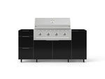 NewAge Outdoor Kitchens Outdoor Grill Island Aluminum 5-Piece Cabinet Set with Casters 1 Door, 3 Drawer, Grill Cabinet and Performance Grill - (Liquid Propane) 