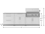 NewAge Outdoor Kitchens Stainless-Steel 5-Piece Cabinet Set with with 3-Drawer, Bar, Grill Cabinet, Platinum Grill and Countertop-67460-Garage Giant 