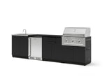 NewAge Outdoor Kitchens Stainless Steel 6-Piece Cabinet Set with Sink, Bar, Grill Cabinet, Performance Grill, Countertop and Stainless Steel Door Fridge-73737-Garage Giant 
